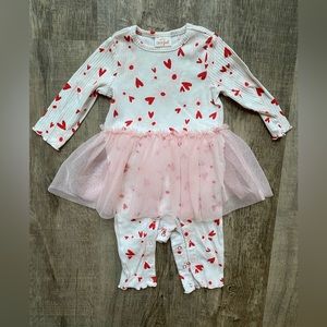 Cat and jack tutu heart onesie. Size 3-6 months.